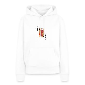 Poker card Königin der Pik - Frauen Premium Bio Hoodie - Weiß - Vorne - Julia (174cm)