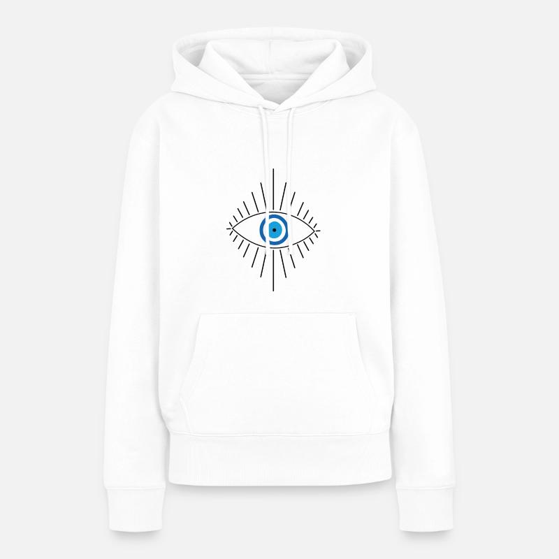 Œil - Sweat à capuche Premium bio Femme - blanc