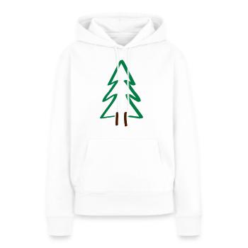 Sapin sapin Noël - Sweat à capuche Premium bio Femme - blanc - Devant - Julia (174cm)