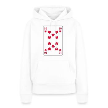 Herz 10 - Herz Zehn - Frauen Premium Bio Hoodie - Weiß - Vorne - Julia (174cm)