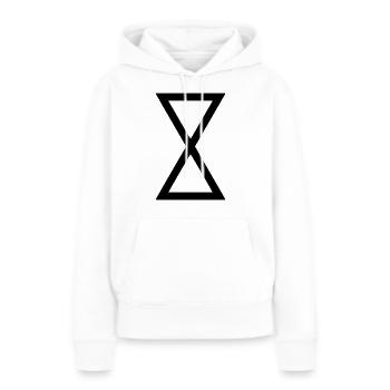 symbole medievales alchimique sablier - Sweat à capuche Premium bio Femme - blanc - Devant - Julia (174cm)