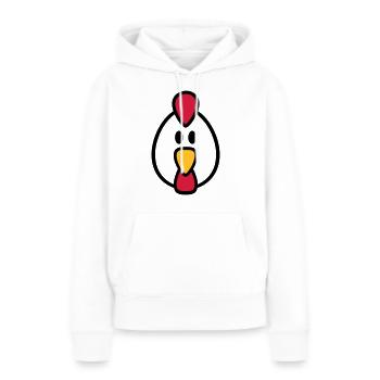 Poule - Sweat à capuche Premium bio Femme - blanc - Devant - Julia (174cm)