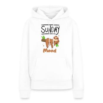 Humeur du dimanche paresseux - Sweat à capuche Premium bio Femme - blanc - Devant - Julia (174cm)