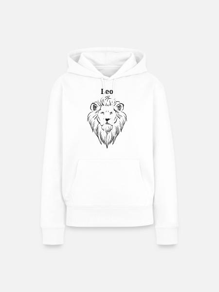 Leo - Frauen Premium Bio Hoodie - Weiß