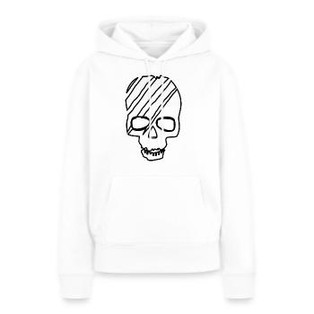 Totenkopf "Skizze" - Frauen Premium Bio Hoodie - Weiß - Vorne - Julia (174cm)