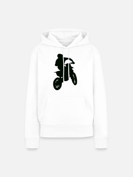 motocross racer - Frauen Premium Bio Hoodie - Weiß