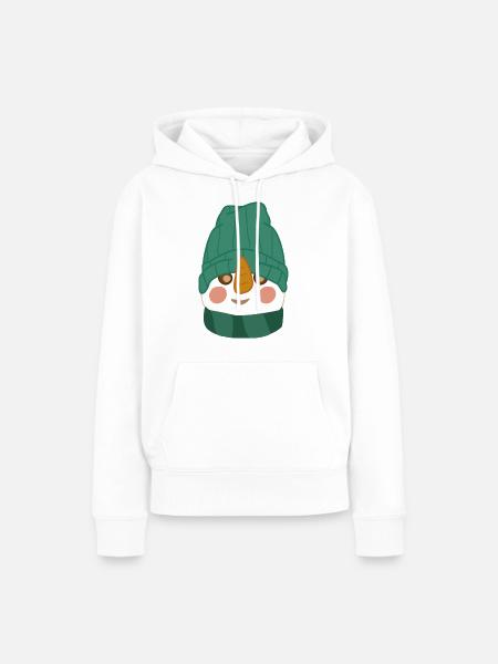 Schneemann mit Mütze - Frauen Premium Bio Hoodie - Weiß