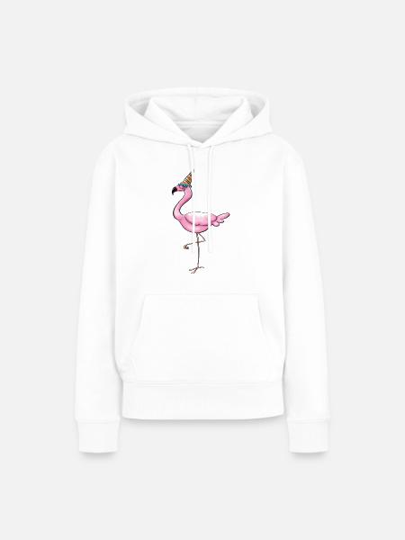 Flamingo - Frauen Premium Bio Hoodie - Weiß