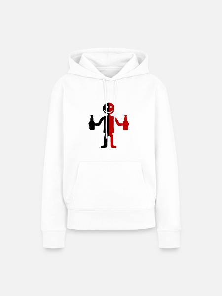 Strichmännchen Bier - Frauen Premium Bio Hoodie - Weiß