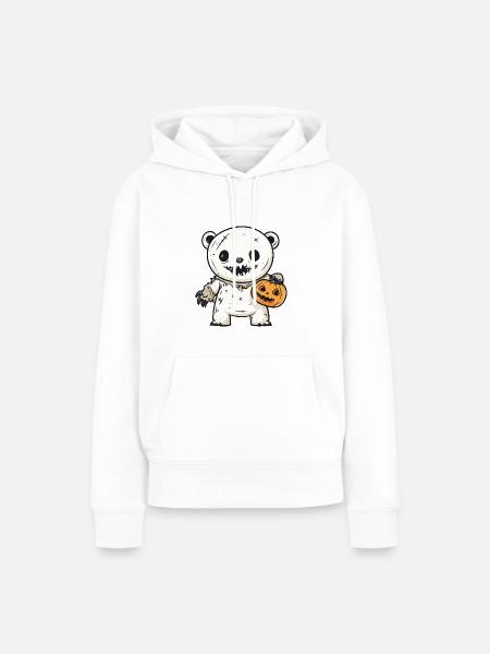 Eisbär Halloween Comic Lustig - Frauen Premium Bio Hoodie - Weiß
