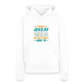 Je fais un expert en bijoux - Sweat à capuche Premium bio Femme - blanc - Devant - Julia (174cm)