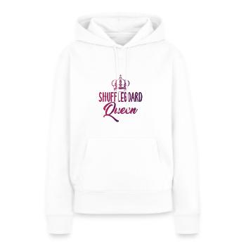 Shuffleboard Queen-Text avec Pretty Art Of Crown - Sweat à capuche Premium bio Femme - blanc - Devant - Julia (174cm)