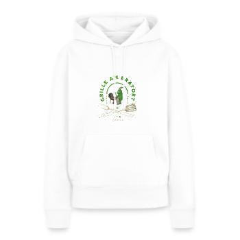 Lustiges Grille am Bratort Barbecue - Frauen Premium Bio Hoodie - Weiß - Vorne - Julia (174cm)