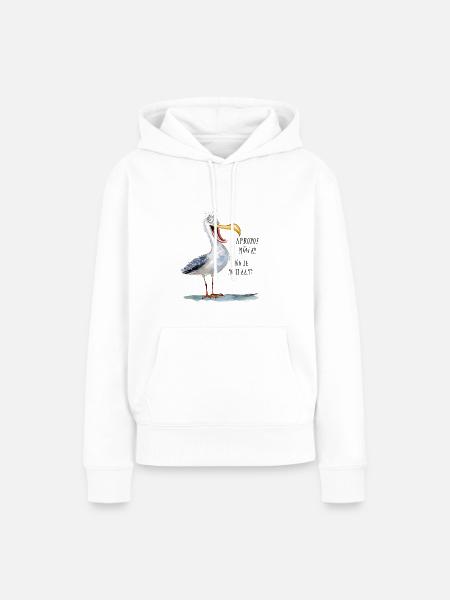 Apropos Möwe! Möwie noch een? - Frauen Premium Bio Hoodie - Weiß