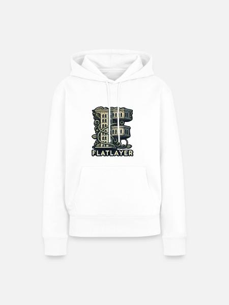Flatlayer Techno - Frauen Premium Bio Hoodie - Weiß