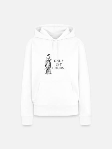 würde ist bürde schwarz - Frauen Premium Bio Hoodie - Weiß