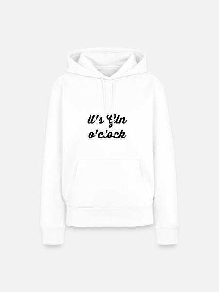 it's Gin o'clock Alkohol - Frauen Premium Bio Hoodie - Weiß