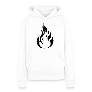 Flamme symbole de feu - Sweat à capuche Premium bio Femme - blanc - Devant - Julia (174cm)