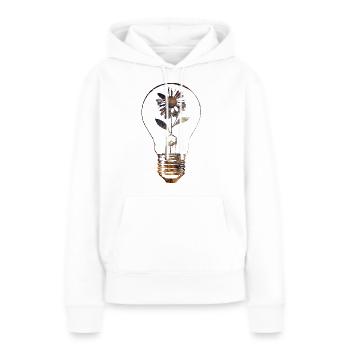 lampe et fleur - Sweat à capuche Premium bio Femme - blanc - Devant - Julia (174cm)