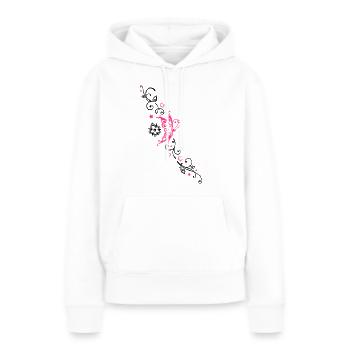 Tribal avec le papillon, rose, noir - Sweat à capuche Premium bio Femme - blanc - Devant - Julia (174cm)