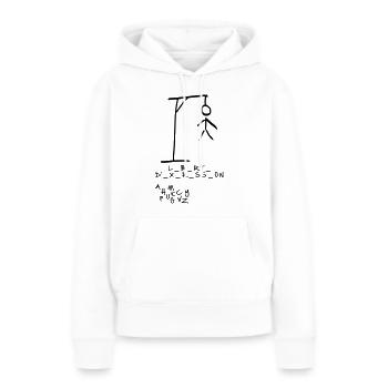 Pendu - Liberté d'expression - Sweat à capuche Premium bio Femme - blanc - Devant - Julia (174cm)