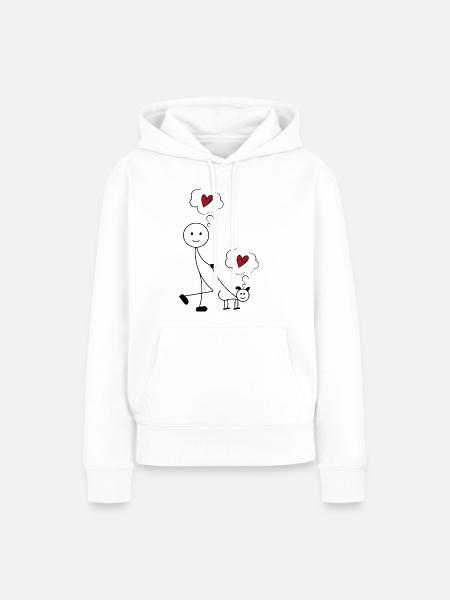 Hund - Frauen Premium Bio Hoodie - Weiß