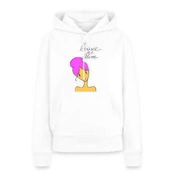 Lass mich in Ruhe rosa - Frauen Premium Bio Hoodie - Weiß - Vorne - Julia (174cm)