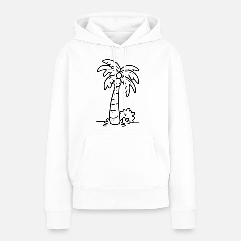Contour mignon de palmier - Sweat à capuche Premium bio Femme - blanc