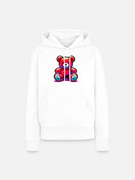 Bär - Frauen Premium Bio Hoodie - Weiß