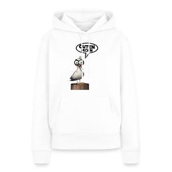 Guten Morgen Moin Möwe Sprechblase - Frauen Premium Bio Hoodie - Weiß - Vorne - Julia (174cm)