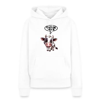 Guten Morgen Moin Kuh Cow - Frauen Premium Bio Hoodie - Weiß - Vorne - Julia (174cm)