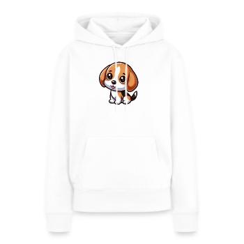 Chibi Beagle Chien - Sweat à capuche Premium bio Femme - blanc - Devant - Julia (174cm)