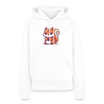 Eichhörnchen mit einem Samen - Frauen Premium Bio Hoodie - Weiß - Vorne - Julia (174cm)