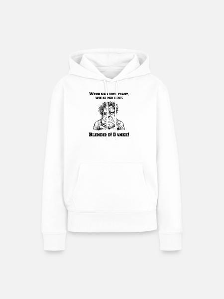 Erschöpfter Mann - Frauen Premium Bio Hoodie - Weiß