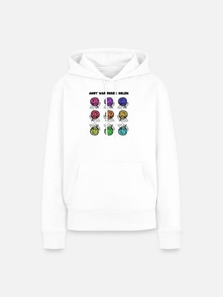 Andy war Rosen holen - Frauen Premium Bio Hoodie - Weiß