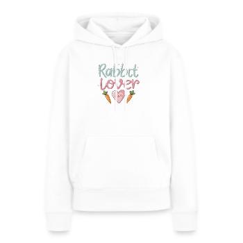 Amour Lapin et Carottes Coloré - Sweat à capuche Premium bio Femme - blanc - Devant - Julia (174cm)