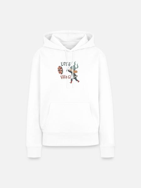 Unerschrockener kleiner Wikinger - Frauen Premium Bio Hoodie - Weiß