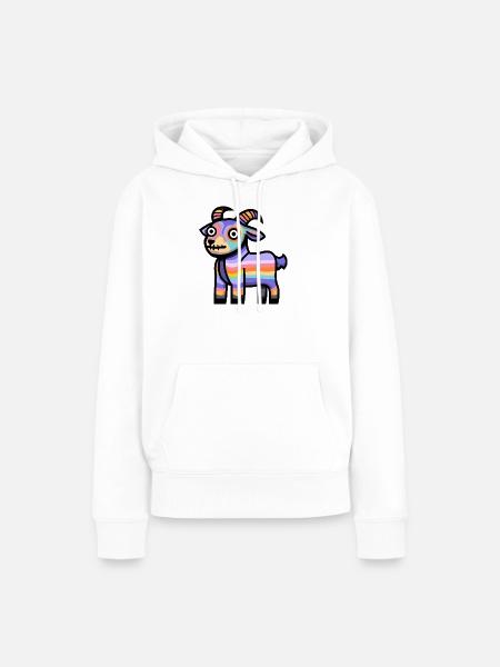 Bergziege Halloween Comic Lustig - Frauen Premium Bio Hoodie - Weiß