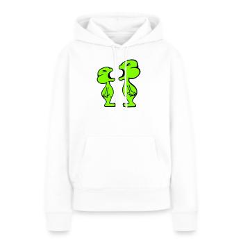 2 Frösche schreien sich wütend an lustig streiten - Frauen Premium Bio Hoodie - Weiß - Vorne - Julia (174cm)