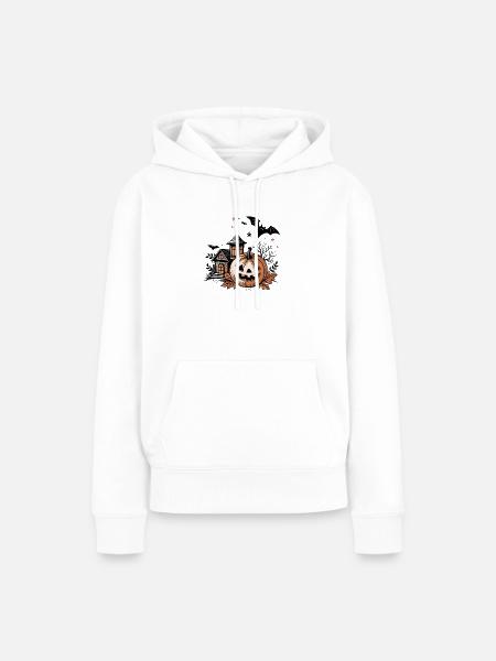 Kürbis Jack Laterne Spuknacht - Frauen Premium Bio Hoodie - Weiß