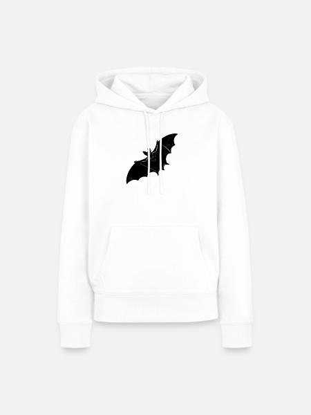 Fledermaus im gruseligen Flug - Frauen Premium Bio Hoodie - Weiß