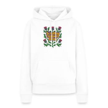 Le défilement remplace la vie - Sweat à capuche Premium bio Femme - blanc - Devant - Julia (174cm)