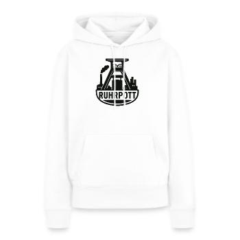 Ruhrpott Industrie Silhouette - Frauen Premium Bio Hoodie - Weiß - Vorne - Julia (174cm)