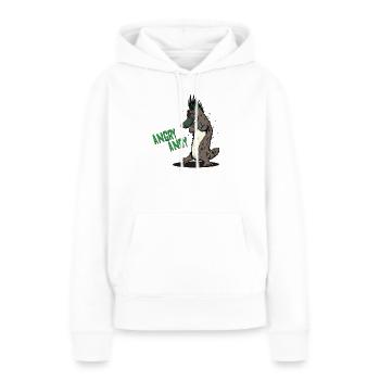 Andy en colère - Ornithorynque - Sweat à capuche Premium bio Femme - blanc - Devant - Julia (174cm)