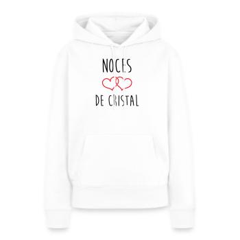 Crystal Wedding 15 Jahre Ehe - Frauen Premium Bio Hoodie - Weiß - Vorne - Julia (174cm)