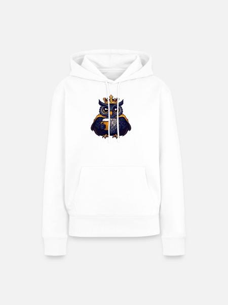 Eule Bier König - Frauen Premium Bio Hoodie - Weiß
