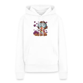 Comic Mädchen schneidet Zwiebeln - Frauen Premium Bio Hoodie - Weiß - Vorne - Julia (174cm)