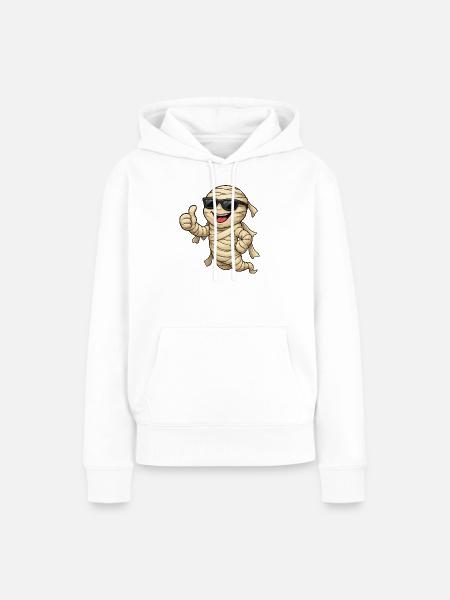 Coole Mumie mit Sonnenbrille - Frauen Premium Bio Hoodie - Weiß