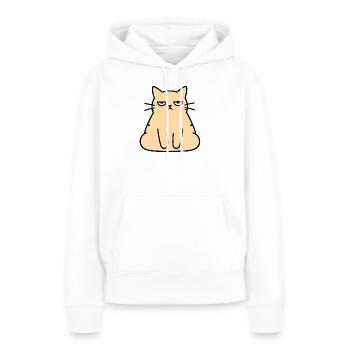 Grumpy Lounge-Katze - Frauen Premium Bio Hoodie - Weiß - Vorne - Julia (174cm)