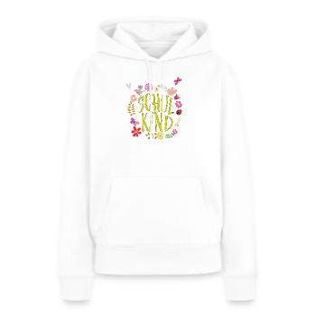Schulkind Blumenkranz  - Frauen Premium Bio Hoodie - Weiß - Vorne - Julia (174cm)